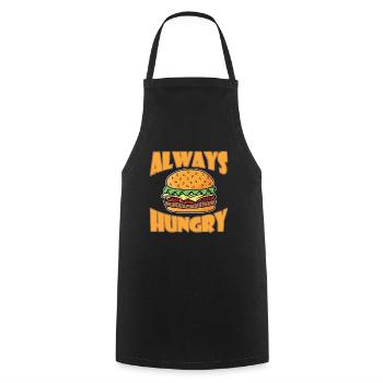 Always Hungry Burger Fast Food - Cooking Apron - black - Front - AI Model Male 185 dark (185cm)