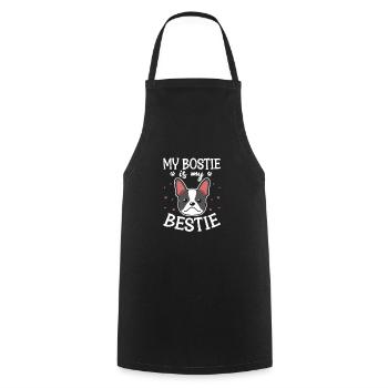 Boston Terrier Hund Hunde Hundeliebhaber Geschenk - Kochschürze - Schwarz - Vorne - AI Model Male 185 dark (185cm)