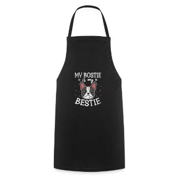 Boston Terrier - Kochschürze - Schwarz - Vorne - AI Model Male 185 dark (185cm)