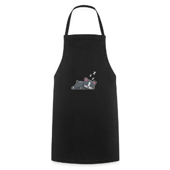 Boston Terrier - Cooking Apron - black - Front - AI Model Male 185 dark (185cm)