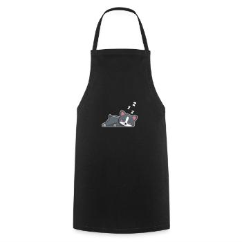 Boston Terrier Hund Hunde Hundeliebhaber Geschenk - Kochschürze - Schwarz - Vorne - AI Model Male 185 dark (185cm)