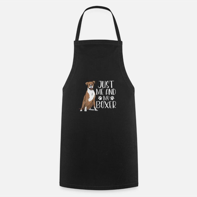 Boxer Dog - Cooking Apron - black