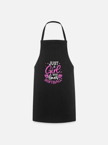 Softball Girl Player Baseball Pitcher Gift - Tablier de cuisine - noir