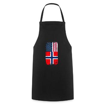 Norvège Amérique - Tablier de cuisine - noir - Devant - AI Model Male 185 dark (185cm)
