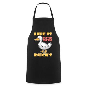Life Is Better With Ducks Ente Enten - Cooking Apron - black - Front - AI Model Male 185 dark (185cm)