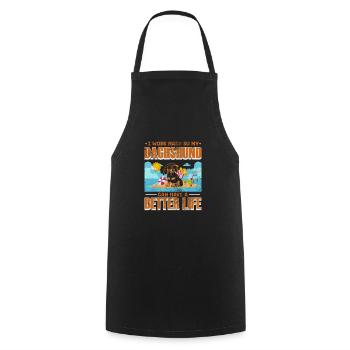 Dachshund - Cooking Apron - black - Front - AI Model Male 185 dark (185cm)