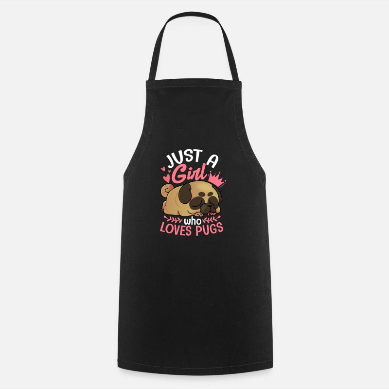 Mops Hund Hundefreund Haustier Möpse Pug Geschenk - Kochschürze - Schwarz