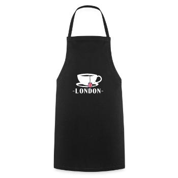 London United Kingdom UK England Gift - Cooking Apron - black - Front - AI Model Male 185 dark (185cm)