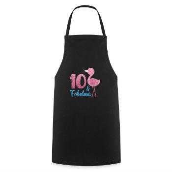 10th birthday Flamingo - Cooking Apron - black - Front - AI Model Male 185 dark (185cm)