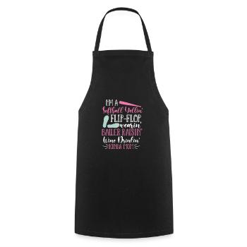 Softball Mère Baseball Fille Fils Cadeau - Tablier de cuisine - noir - Devant - AI Model Male 185 dark (185cm)