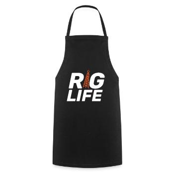 Rig Life Öl Bohren Bohrinsel - Kochschürze - Schwarz - Vorne - AI Model Male 185 dark (185cm)