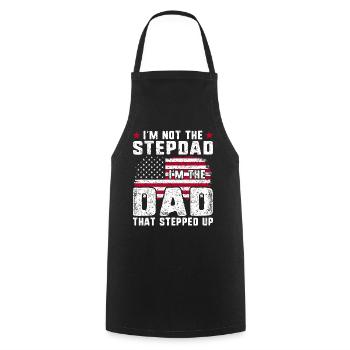 Dad That Stepped Up Stepdad USA Flag Stepfather - Cooking Apron - black - Front - AI Model Male 185 dark (185cm)
