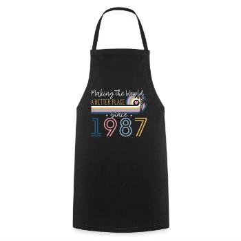 35 Year Old Woman Making The World Better Place - Cooking Apron - black - Front - AI Model Male 185 dark (185cm)