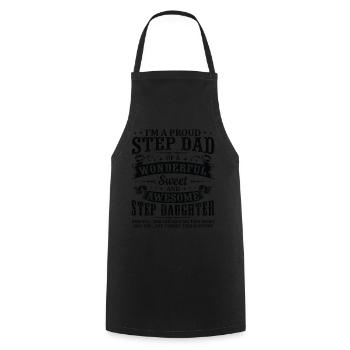 Stepdad Of Awesome Step Daughter Birthday Funny - Cooking Apron - black - Front - AI Model Male 185 dark (185cm)