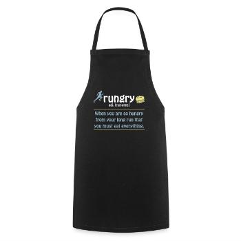 Rungry Definition Funny Runner Marathon Quote - Cooking Apron - black - Front - AI Model Male 185 dark (185cm)