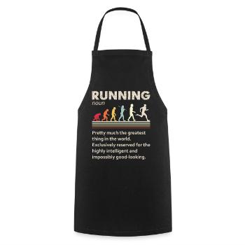 Running Evolution Lustige Definition für Läufer - Kochschürze - Schwarz - Vorne - AI Model Male 185 dark (185cm)