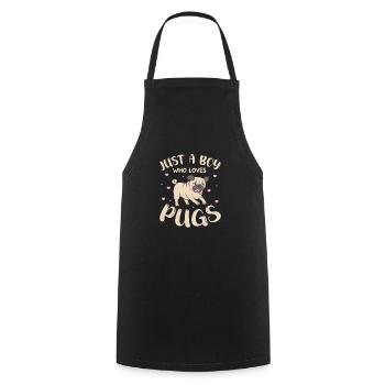 Carlin Chien Chien Ami Pet Pug Pug Pug Cadeau - Tablier de cuisine - noir - Devant - AI Model Male 185 dark (185cm)