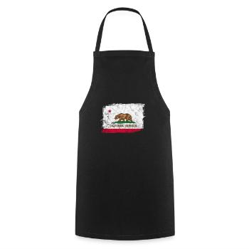 California USA Holidays America Gift - Cooking Apron - black - Front - AI Model Male 185 dark (185cm)