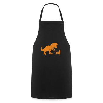 Teckel T-Rex - Tablier de cuisine - noir - Devant - AI Model Male 185 dark (185cm)