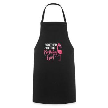 Flamingo Birthday Brother - Cooking Apron - black - Front - AI Model Male 185 dark (185cm)