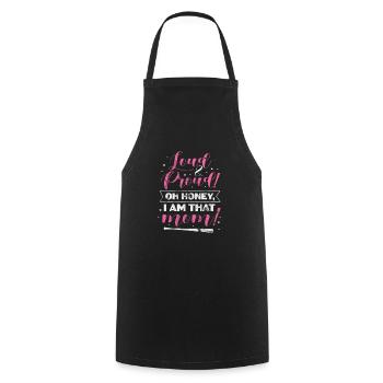 Mère de softball - Tablier de cuisine - noir - Devant - AI Model Male 185 dark (185cm)