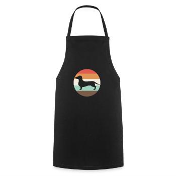 Dachshund - Cooking Apron - black - Front - AI Model Male 185 dark (185cm)