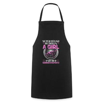 German Shepherd Girl Dog Pet Gift - Cooking Apron - black - Front - AI Model Male 185 dark (185cm)