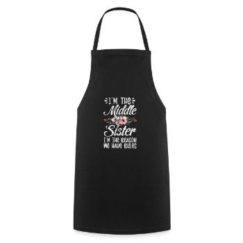 Soeur Frère Frère Famille Cadeau - Tablier de cuisine - noir - Devant - AI Model Male 185 dark (185cm)