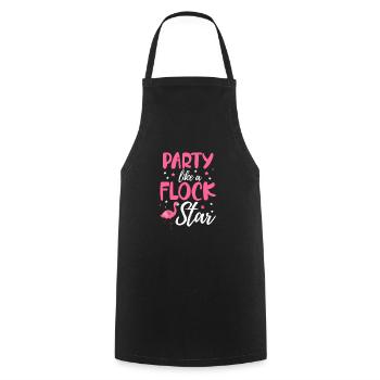 Flamingo Pink Bird Zoo Summer Holiday Gift - Cooking Apron - black - Front - AI Model Male 185 dark (185cm)