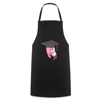 Flamingo Graduation Pink Summer Holiday Gift - Cooking Apron - black - Front - AI Model Male 185 dark (185cm)