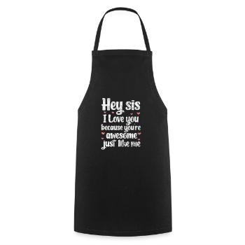 Soeur Frère Frères et sœurs Cadeau de famille - Tablier de cuisine - noir - Devant - AI Model Male 185 dark (185cm)