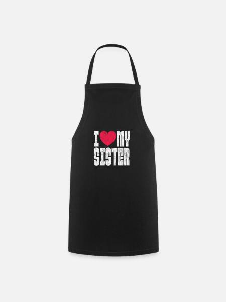 Sister Brother Siblings Family Gift - Cooking Apron - black