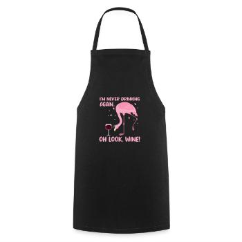 Flamingo Wein Pink Vogel Sommer Urlaub Geschenk - Kochschürze - Schwarz - Vorne - AI Model Male 185 dark (185cm)