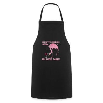 Flamingo Wine - Cooking Apron - black - Front - AI Model Male 185 dark (185cm)