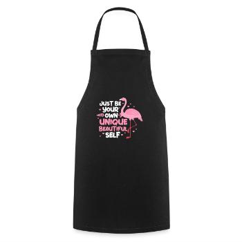Flamingo Pink Bird Zoo Summer Holiday Gift - Cooking Apron - black - Front - AI Model Male 185 dark (185cm)