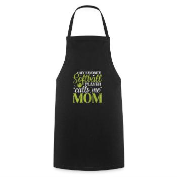 Mère de softball - Tablier de cuisine - noir - Devant - AI Model Male 185 dark (185cm)