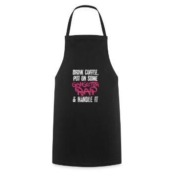 Café Rap - Tablier de cuisine - noir - Devant - AI Model Male 185 dark (185cm)