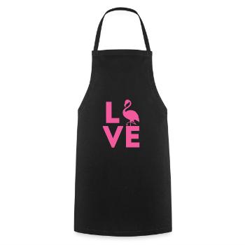 Flamingo Pink Bird Zoo Summer Holiday Gift - Cooking Apron - black - Front - AI Model Male 185 dark (185cm)