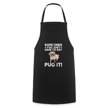 Pug - Cooking Apron - black - Front - AI Model Male 185 dark (185cm)