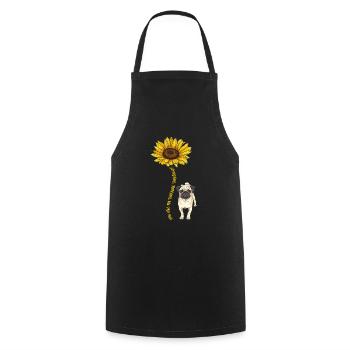 Carlin Chien Chien Ami Pet Pug Pug Pug Cadeau - Tablier de cuisine - noir - Devant - AI Model Male 185 dark (185cm)