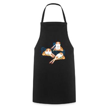 Laser Guinea Pig Pizza Space - Cooking Apron - black - Front - AI Model Male 185 dark (185cm)