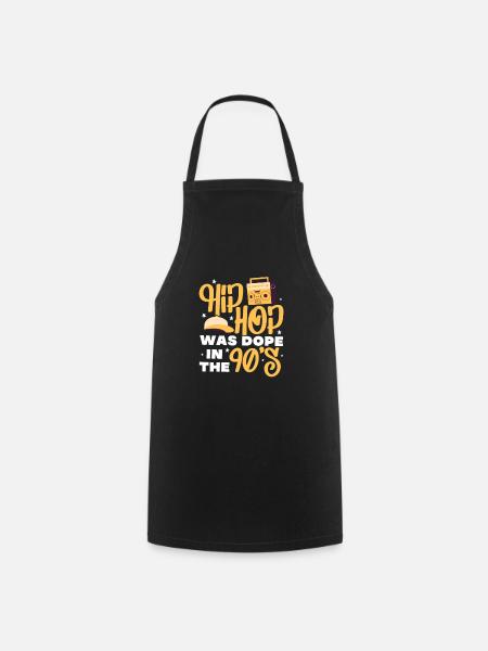 90s Hip Hop Rap Music Hiphop Classics Gift - Cooking Apron - black