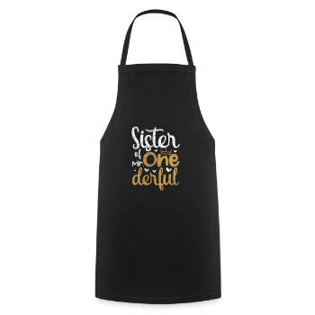 Soeur Frère Frères et sœurs Cadeau de famille - Tablier de cuisine - noir - Devant - AI Model Male 185 dark (185cm)