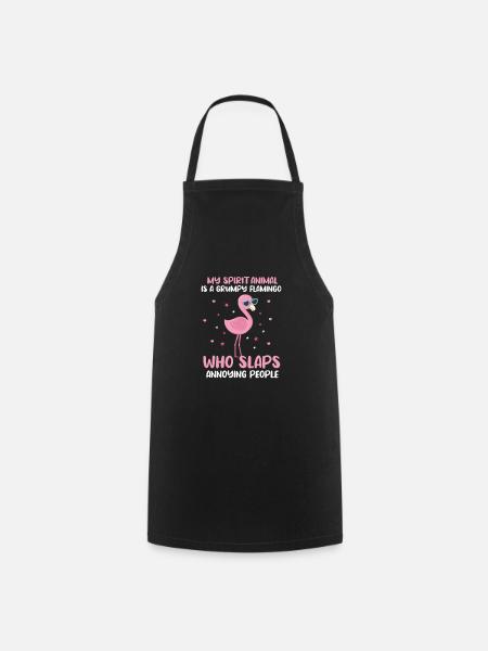 Flamingo Pink Vogel Zoo Sommer Urlaub Geschenk - Kochschürze - Schwarz