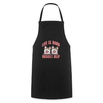 Husky - Cooking Apron - black - Front - AI Model Male 185 dark (185cm)