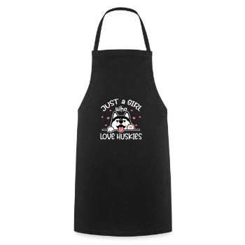 Husky Dog Dogs Siberian Husky Gift - Cooking Apron - black - Front - AI Model Male 185 dark (185cm)