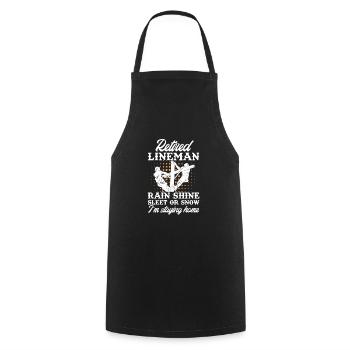 Retraite Lineman Pension Pensioner Gift - Tablier de cuisine - noir - Devant - AI Model Male 185 dark (185cm)