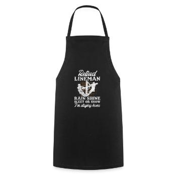 Retirement Lineman - Cooking Apron - black - Front - AI Model Male 185 dark (185cm)