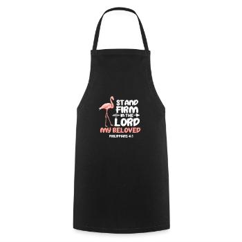 Flamingo Pink Bird Zoo Summer Holiday Gift - Cooking Apron - black - Front - AI Model Male 185 dark (185cm)