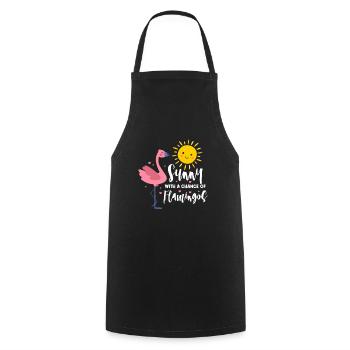 Flamingo Pink Bird Zoo Summer Holiday Gift - Cooking Apron - black - Front - AI Model Male 185 dark (185cm)